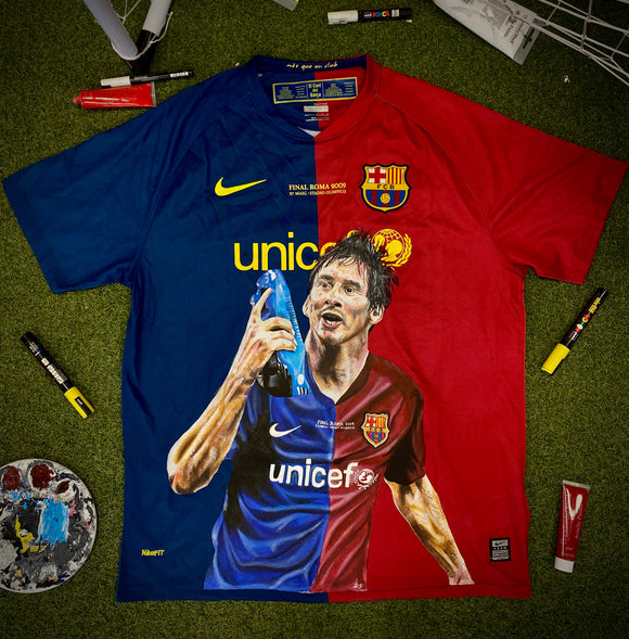 Lionel Messi 2009 Original Hand Painted Shirt