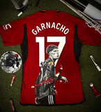 Garnacho Bicycle Kick Original Hand Painted Shirt